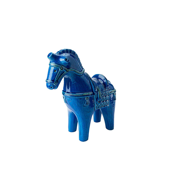 Horse figure by Aldo Londi by Bitossi, hand-decorated glazed ceramic sculpture.