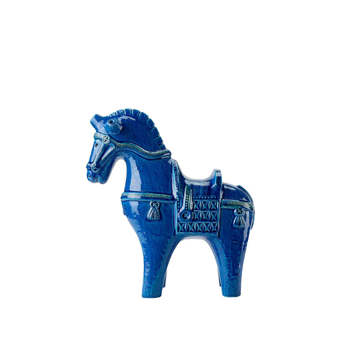 Horse figure by Aldo Londi by Bitossi, hand-decorated glazed ceramic sculpture.