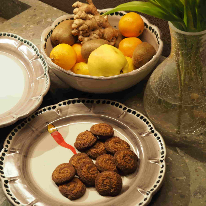 Ceramic Round Serving Plate VIETRI - FORTUNA by Germana Scapellato for Wtfb