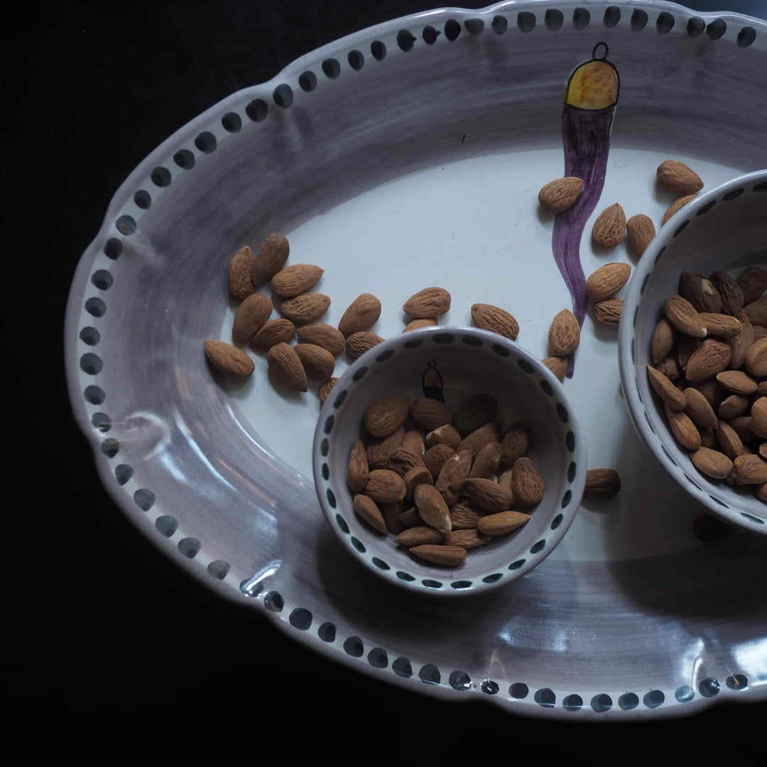 Assiette de service ovale en céramique VIETRI - FORTUNA par Germana Scapellato pour Wtfb