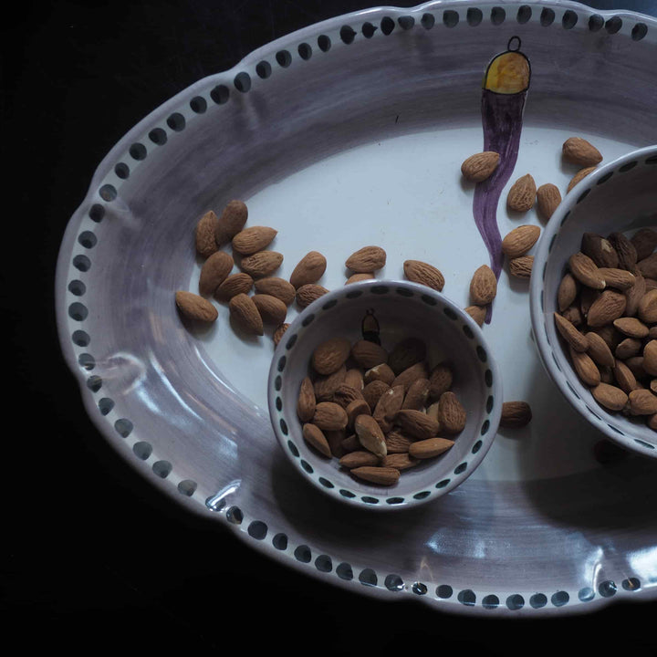 Assiette de service ovale en céramique VIETRI - FORTUNA par Germana Scapellato pour Wtfb