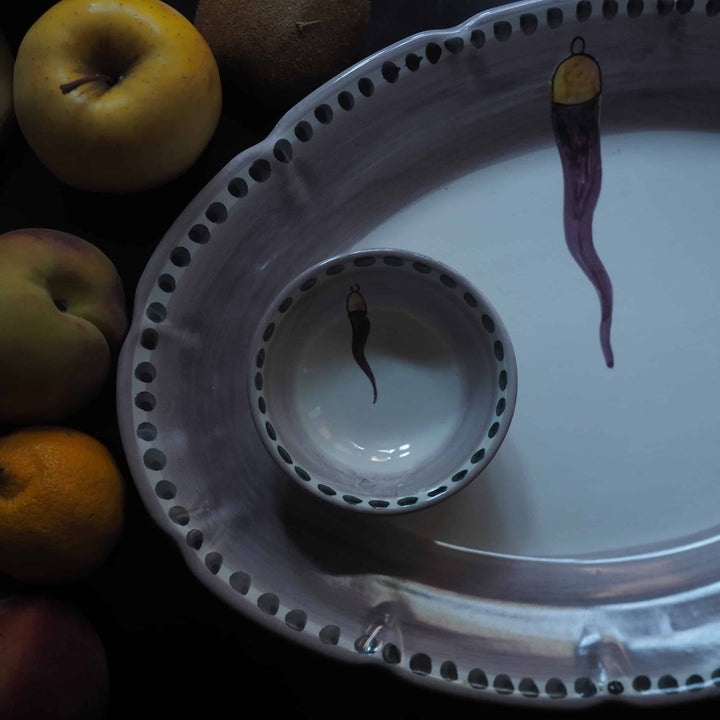 Assiette de service ovale en céramique VIETRI - FORTUNA par Germana Scapellato pour Wtfb
