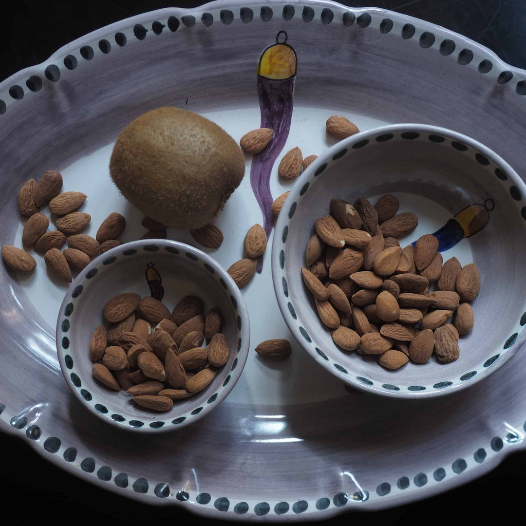 Assiette de service ovale en céramique VIETRI - FORTUNA par Germana Scapellato pour Wtfb