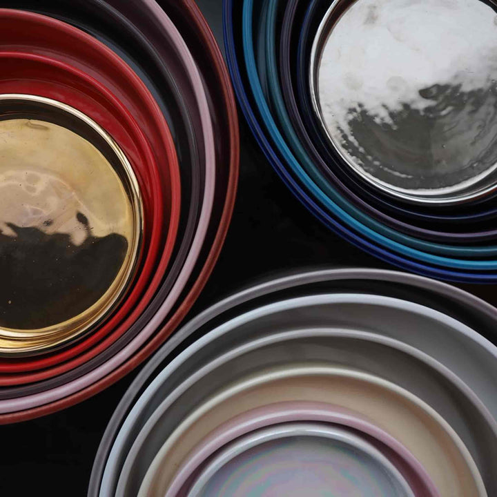 Vassoi Concentrici in Ceramica LA CERCHIA - CIRCONVALLAZIONE Set di Sei di Germana Scapellato per Wtfb