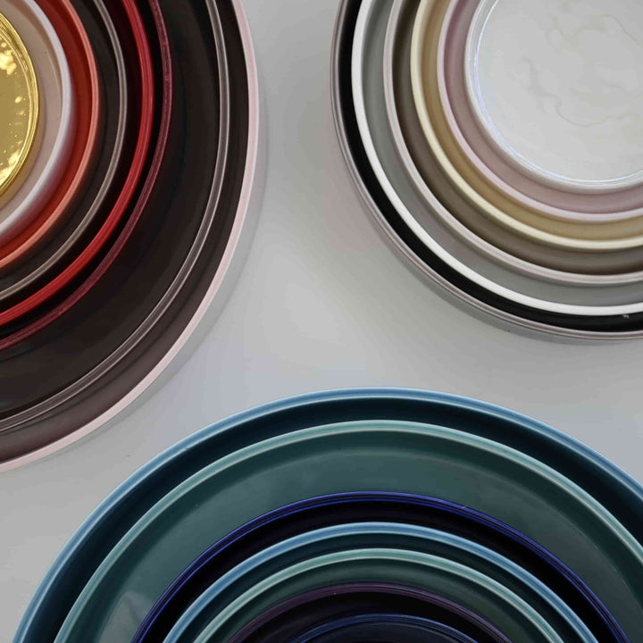 Keramische konzentrische Platten LA CERCHIA - NAVIGLI Set aus sechs von Germana Scapellato für Wtfb