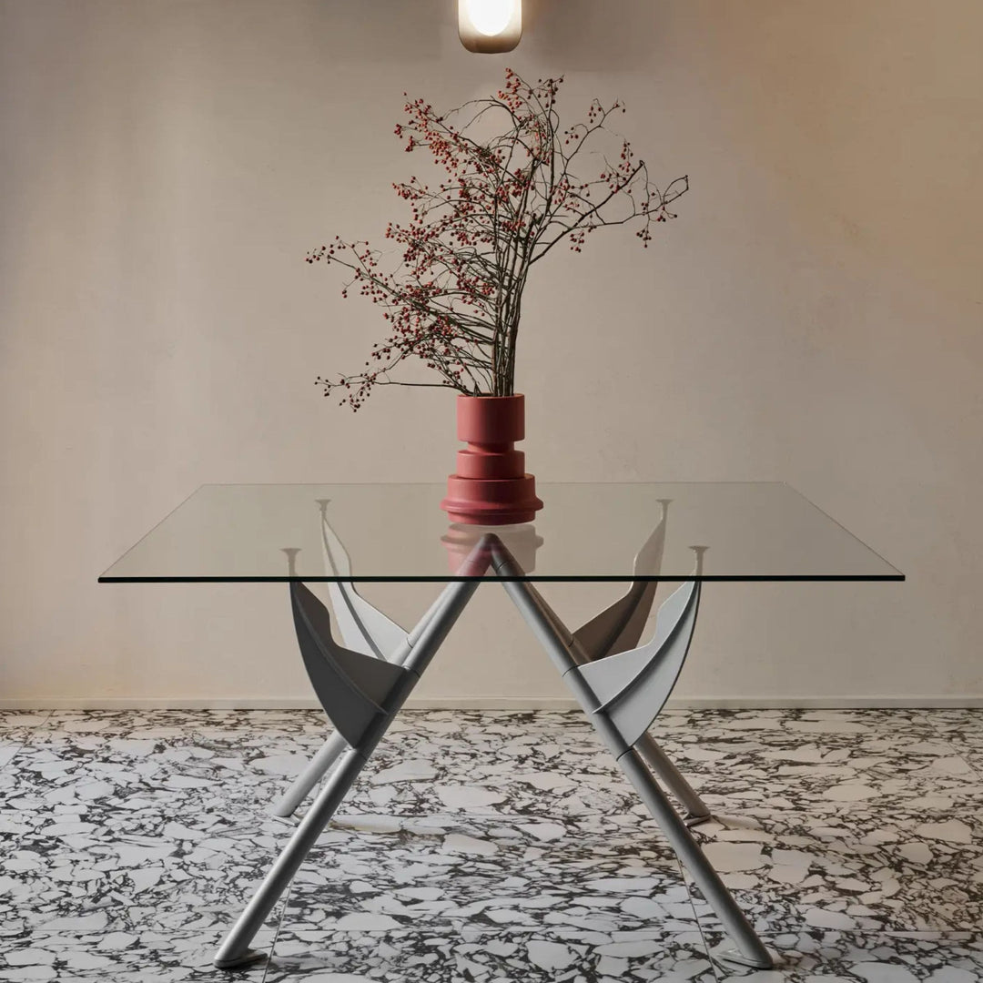 Crystal and Aluminum Table PRESIDENT M by Philippe Starck for Baleri Italia