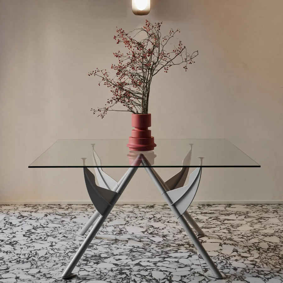 Crystal and Aluminum Table PRESIDENT M by Philippe Starck for Baleri Italia 2