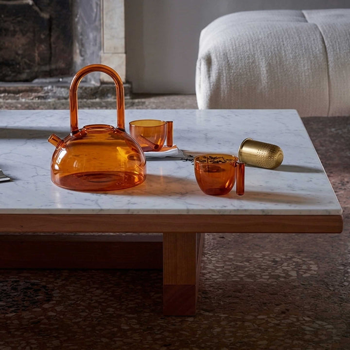 Blown Glass Ceremony Tea Set THE FLAME Orange by Neri & Hu for Paola C
