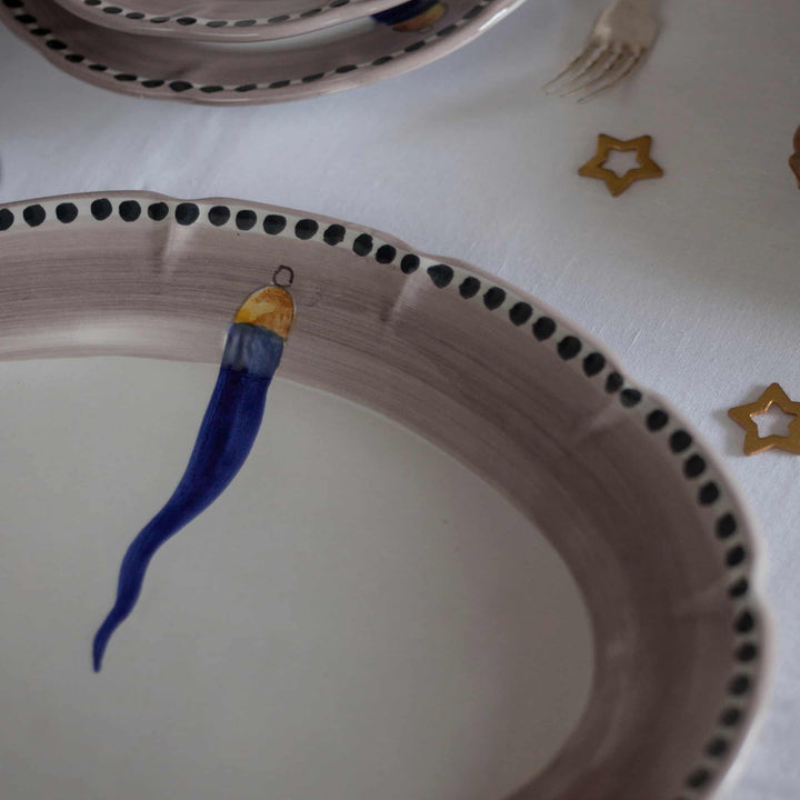 Assiette de service ovale en céramique VIETRI - FORTUNA par Germana Scapellato pour Wtfb