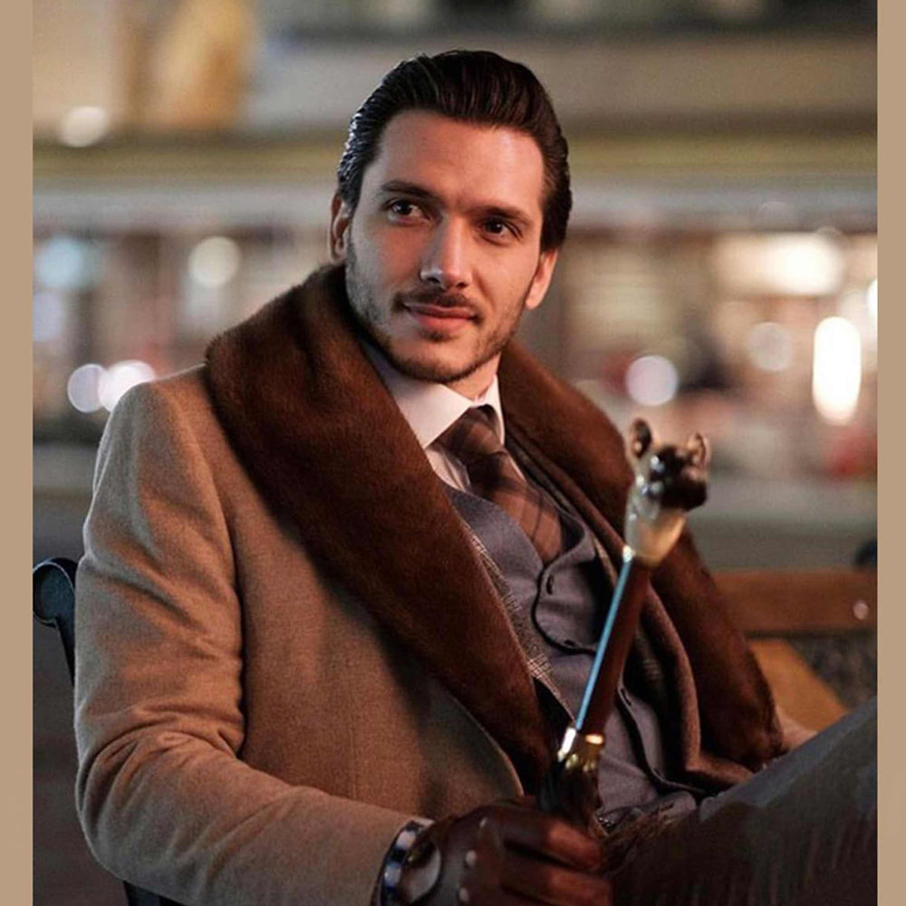 French Bulldog umbrella with enameled brass handle, luxury designer accessory.