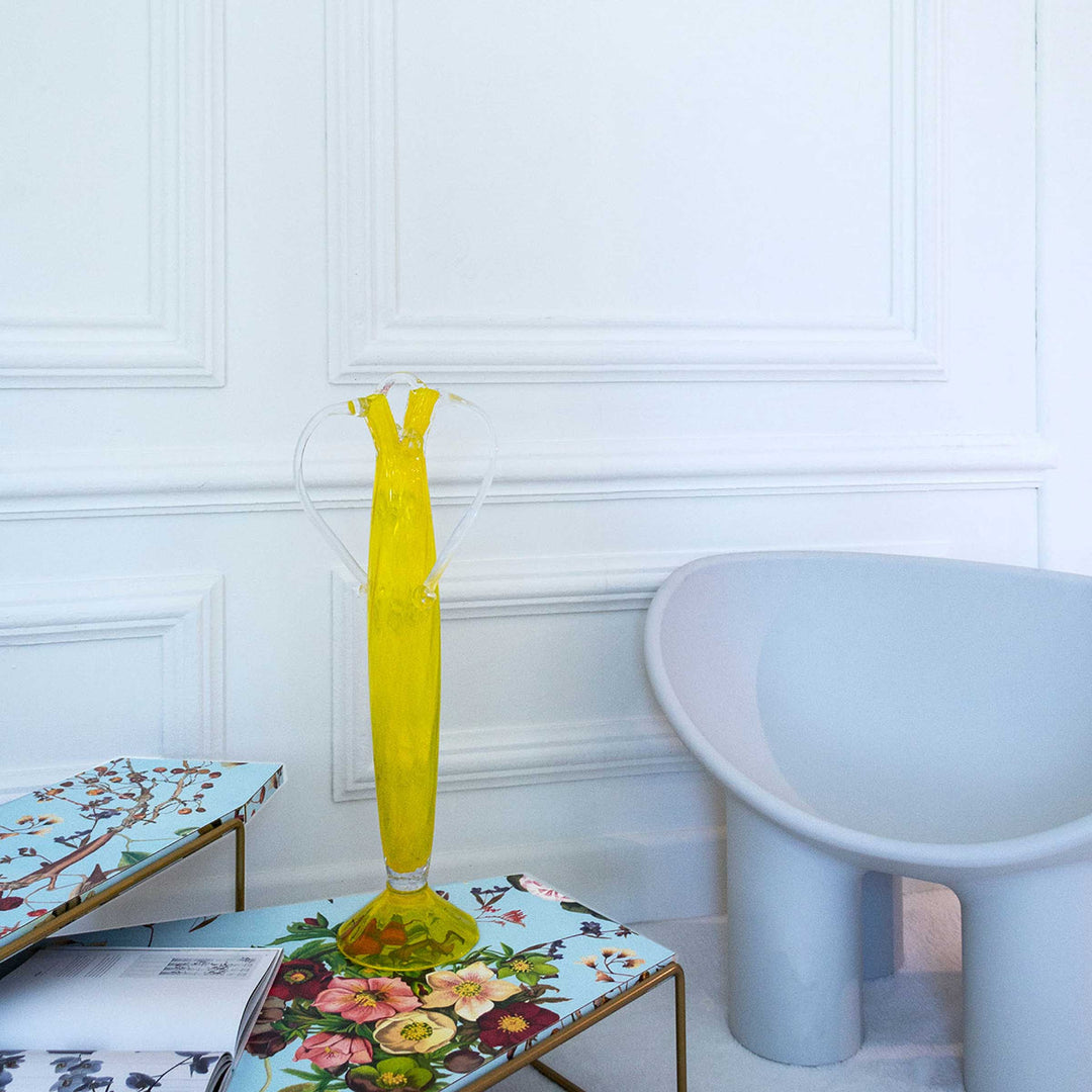 argencourt yellow and transparent vase by Borek Sipek