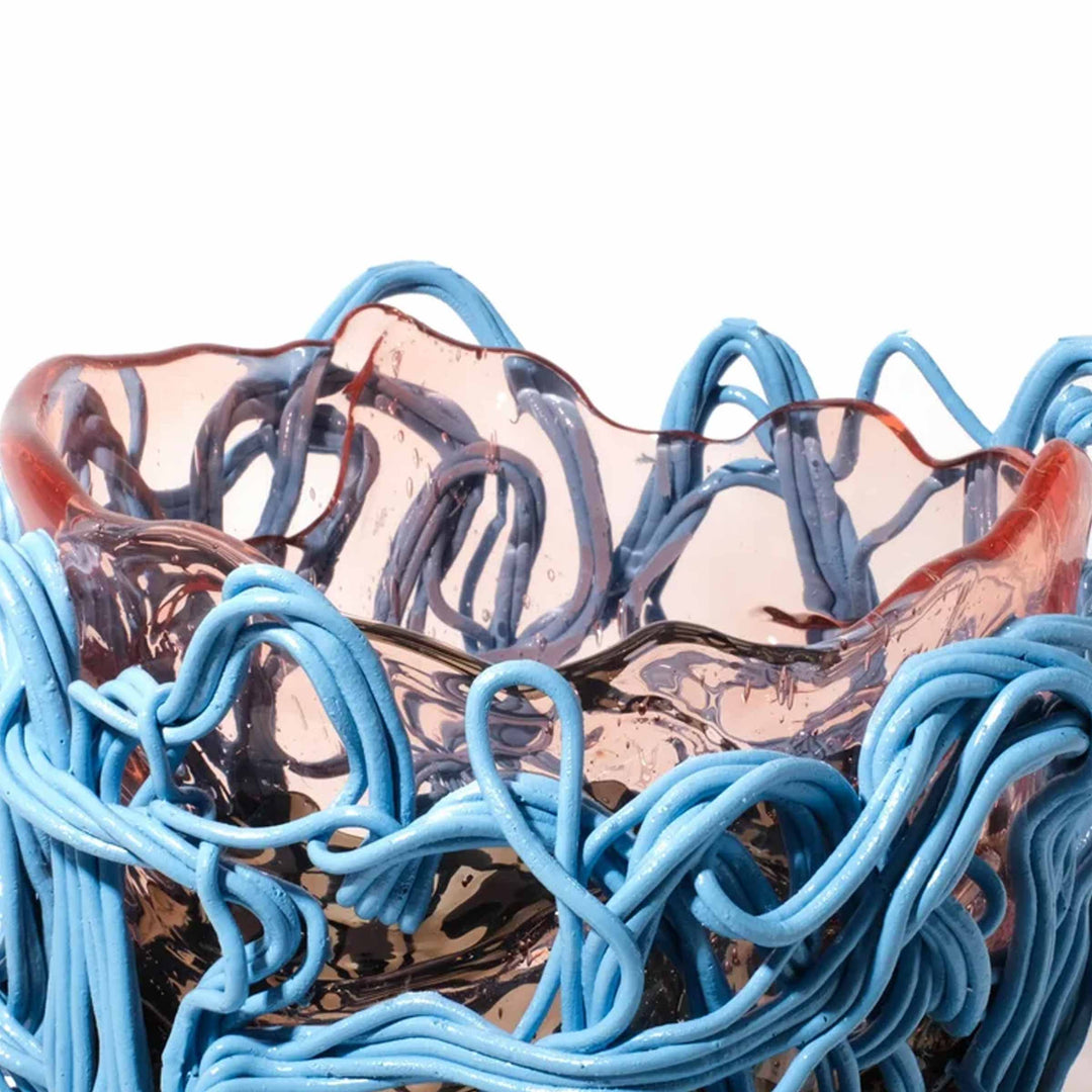 Spaghetti Special Extra Colour light blue resin vase by Gaetano Pesce for Fish Design, expressive contemporary designer vase.