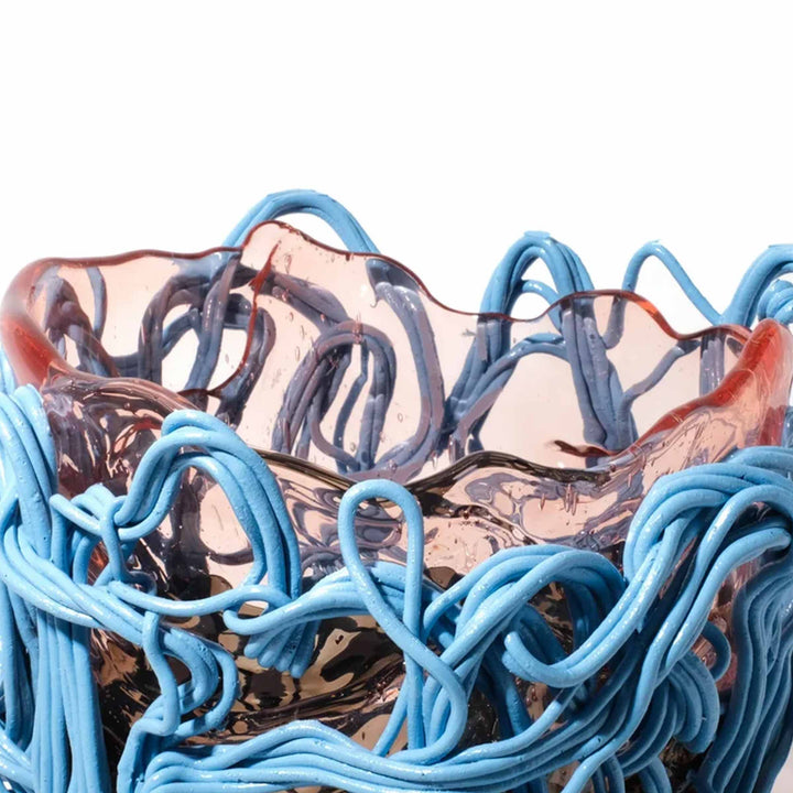 Spaghetti Special Extra Colour light blue resin vase by Gaetano Pesce for Fish Design, expressive contemporary designer vase.