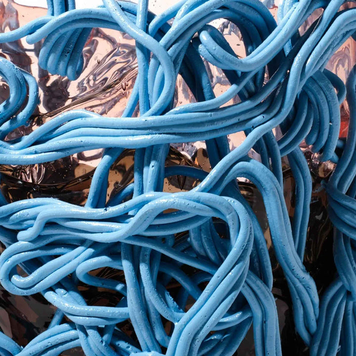 Spaghetti Special Extra Colour light blue resin vase by Gaetano Pesce for Fish Design, expressive contemporary designer vase.