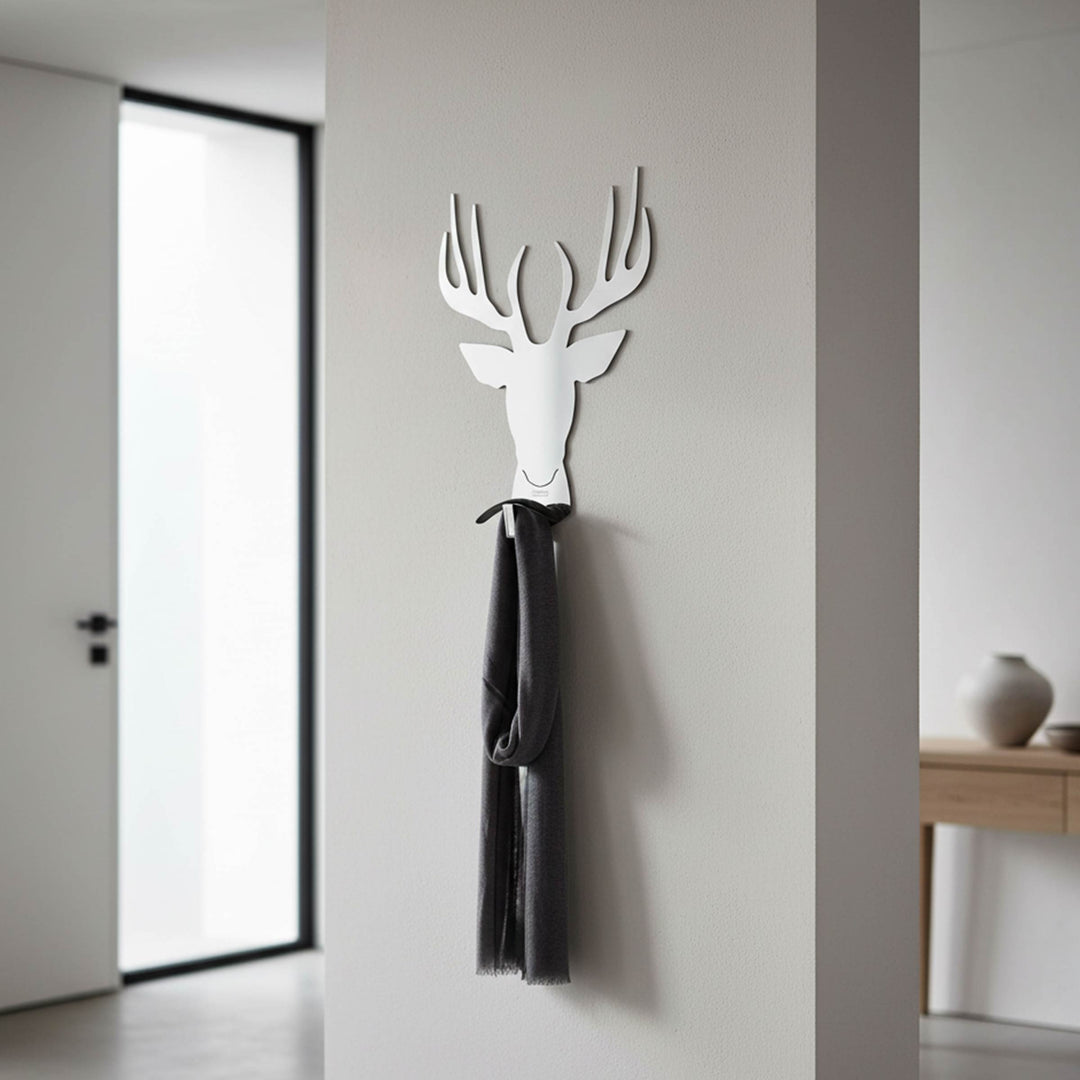 Caccia Grossa Deer wall-mounted clothes hanger by Lettera G, decorative designer wall hook.