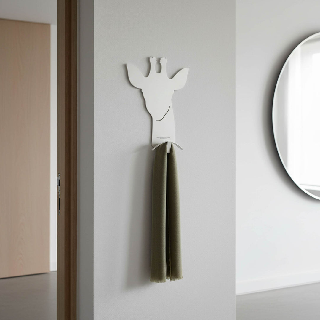 Caccia Grossa Giraffe wall-mounted clothes hanger by Lettera G, decorative designer wall hook.
