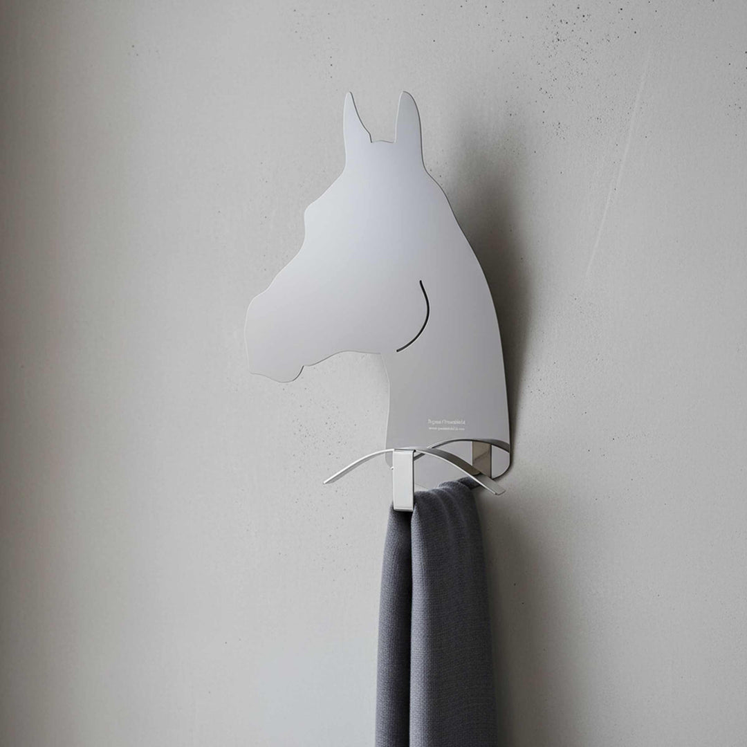 Caccia Grossa Horse wall-mounted clothes hanger by Lettera G, decorative designer wall hook.