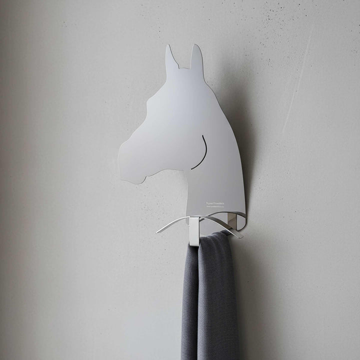 Caccia Grossa Horse wall-mounted clothes hanger by Lettera G, decorative designer wall hook.