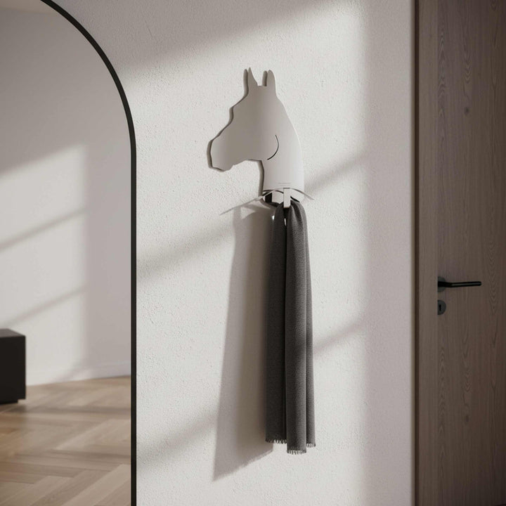 Caccia Grossa Horse wall-mounted clothes hanger by Lettera G, decorative designer wall hook.