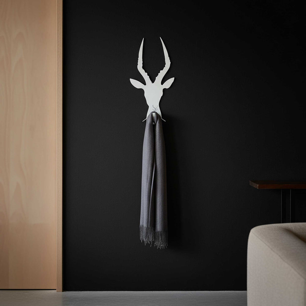 Caccia Grossa Impala wall-mounted clothes hanger by Lettera G, decorative designer wall hook.