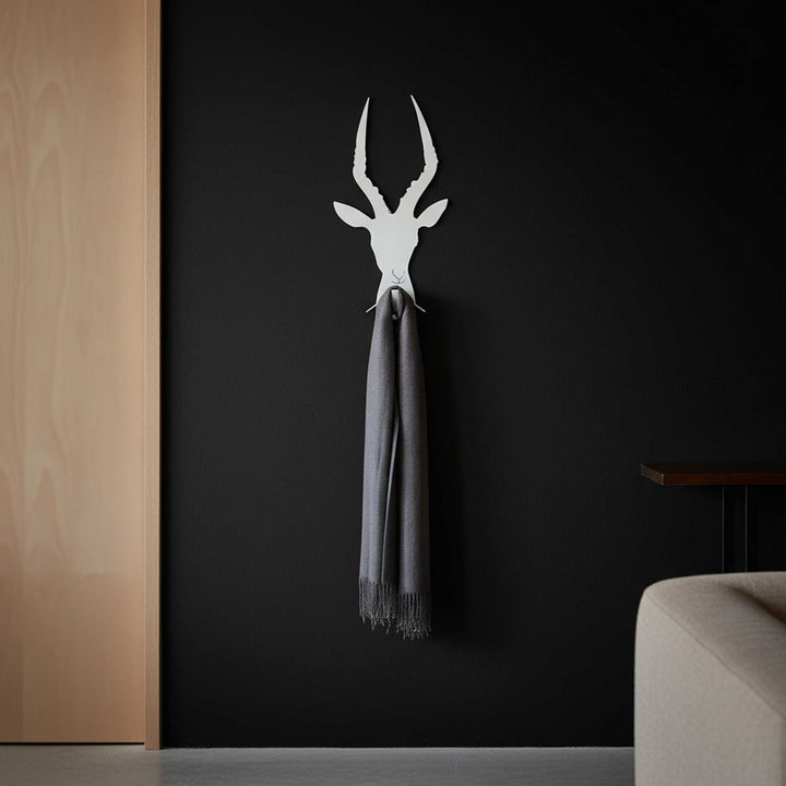 Caccia Grossa Impala wall-mounted clothes hanger by Lettera G, decorative designer wall hook.