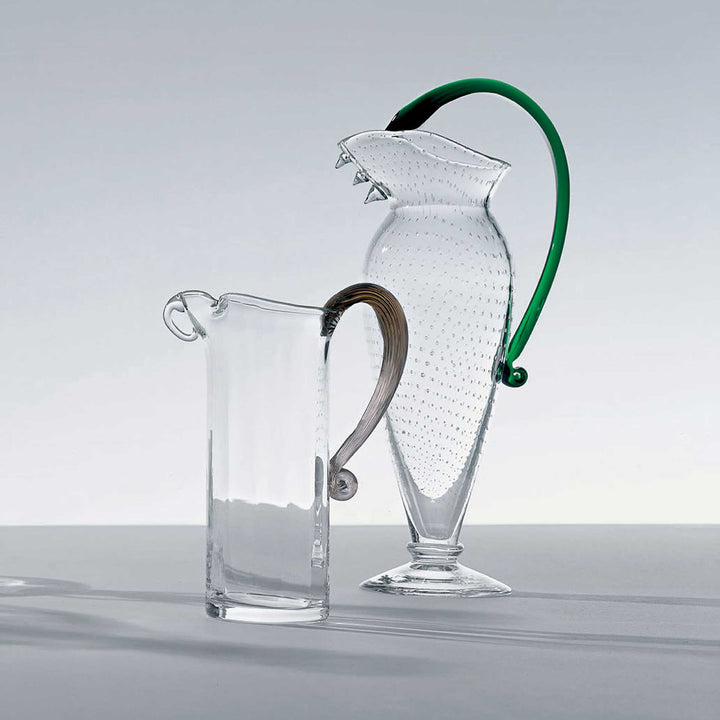Vichy blown glass water jug by Borek Sipek for Driade, handcrafted designer glassware.