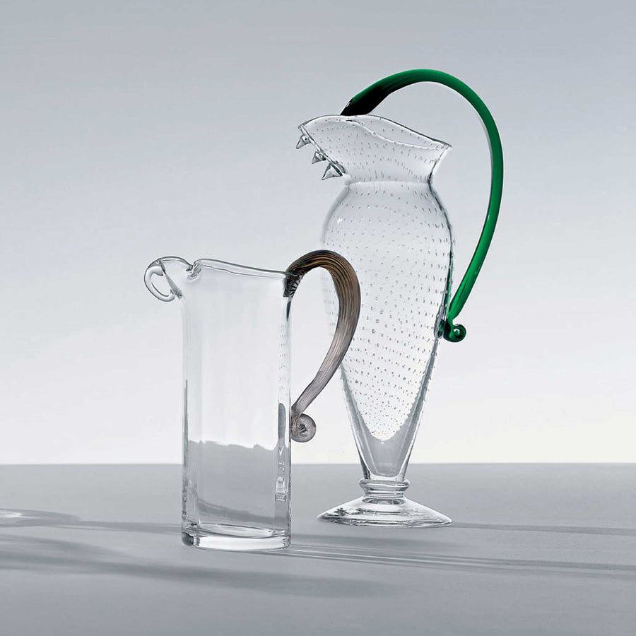 Vichy blown glass water jug by Borek Sipek for Driade, handcrafted designer glassware.