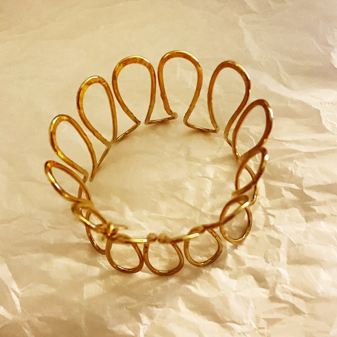 Gold Plated Brass Bracelets WAVE by Ornella Bijoux 07