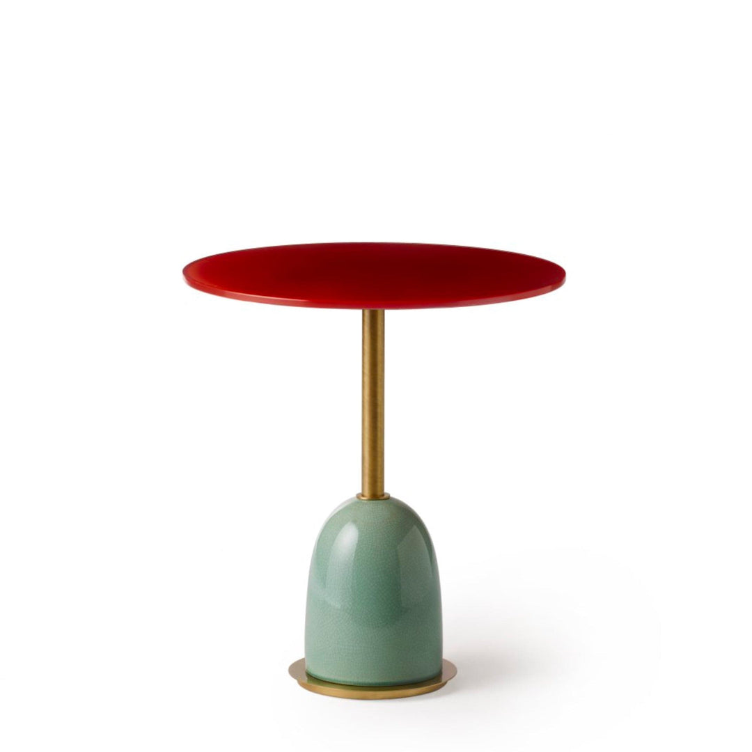 Side Table PINS by La Récréation - P.Angelo Orecchioni Arch. - Celadon and Red 01