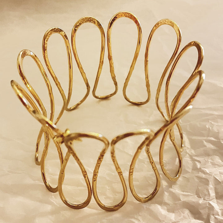 Gold Plated Brass Bracelets WAVE by Ornella Bijoux 04