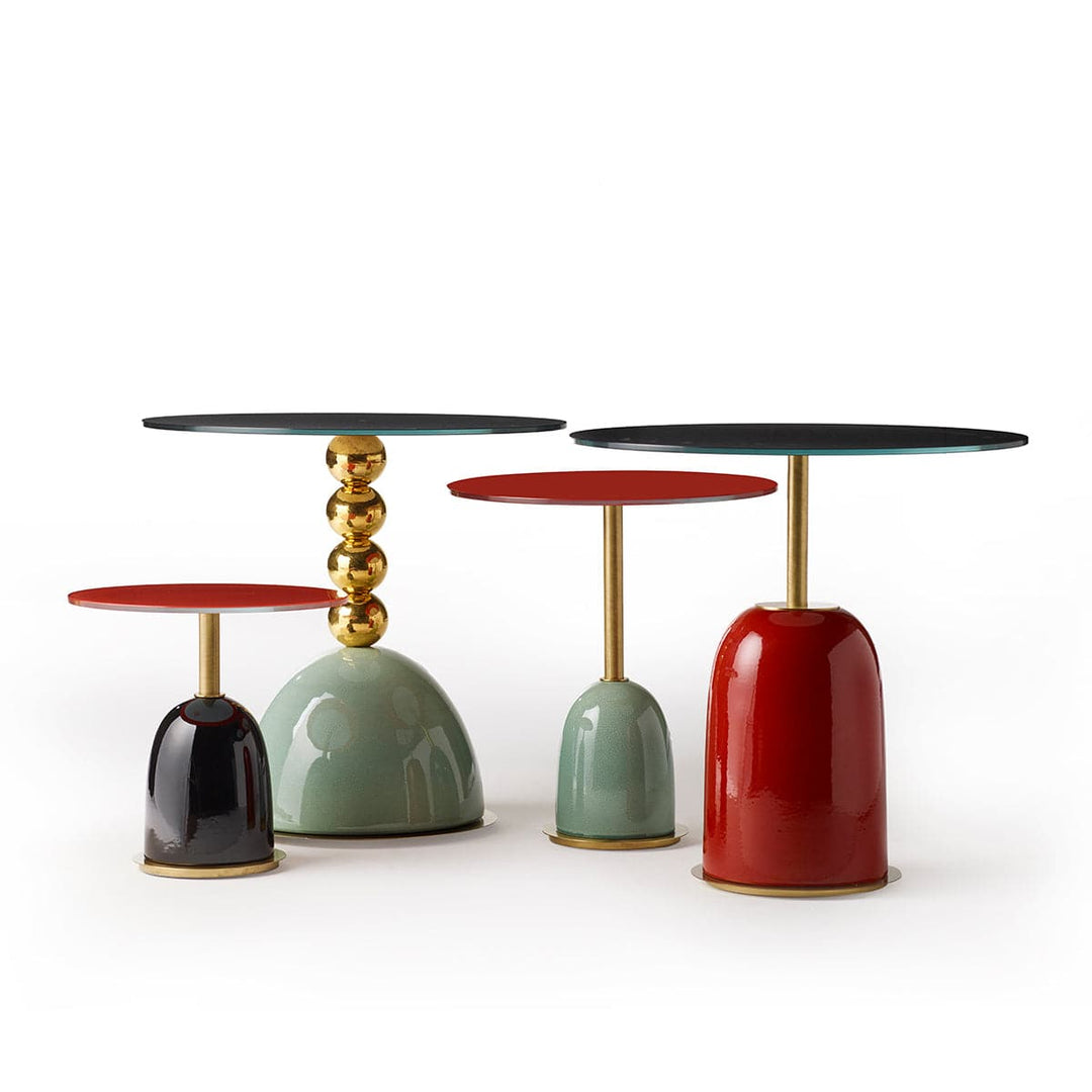 Side Table PINS by La Récréation - P.Angelo Orecchioni Arch. - Celadon and Red 04