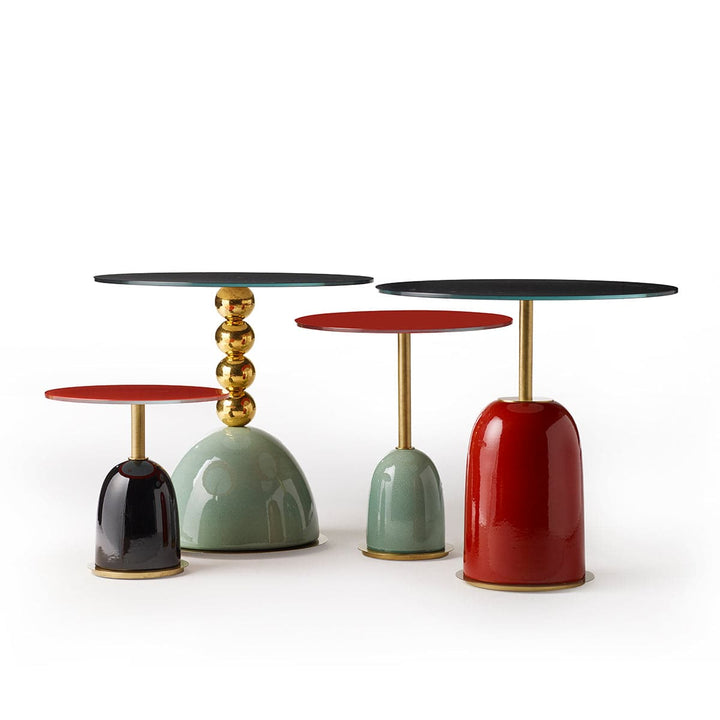 Side Table PINS by La Récréation - P.Angelo Orecchioni Arch. - Celadon and Red 04