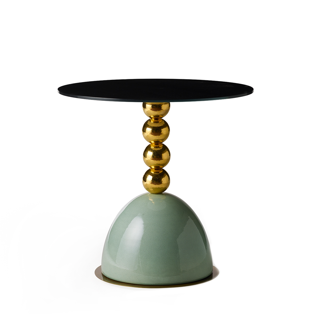 Side Table PINS by La Récréation - P.Angelo Orecchioni Arch. - Gold and Black 01