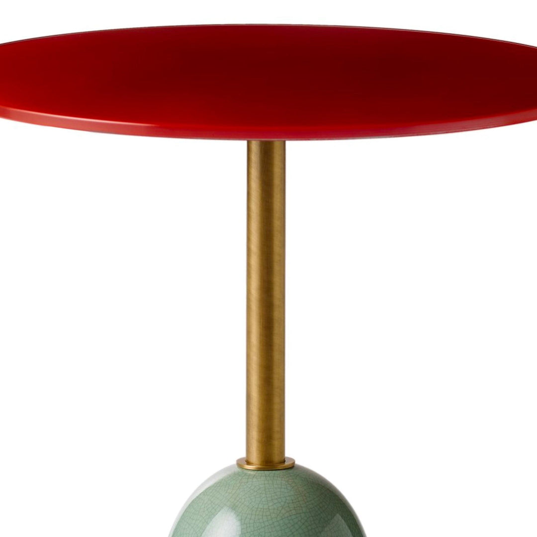 Side Table PINS by La Récréation - P.Angelo Orecchioni Arch. - Celadon and Red 03