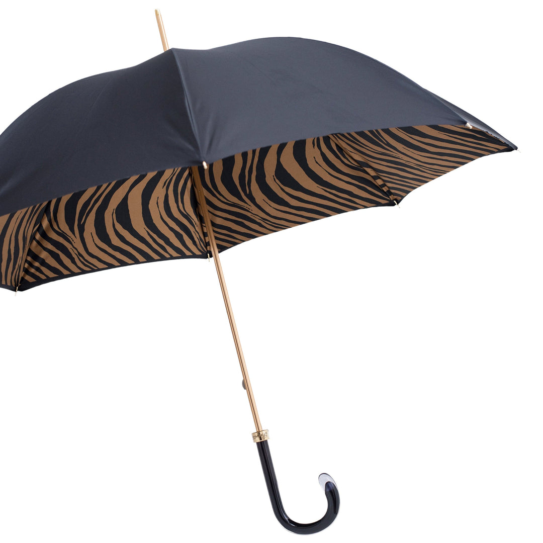 Umbrella BROWN ZEBRA PRINT with Acetate Handle 03