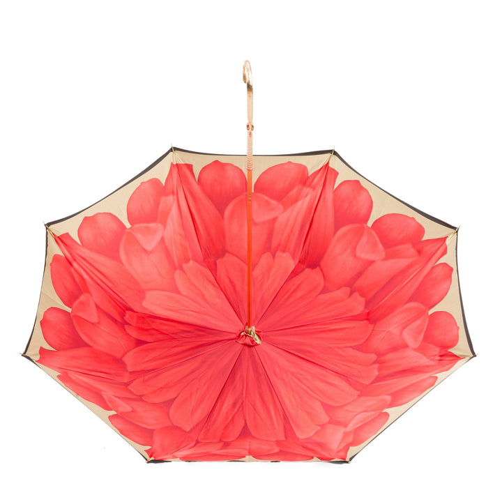 Umbrella FLOWER INSIDE with Jewelled Brass Handle 08
