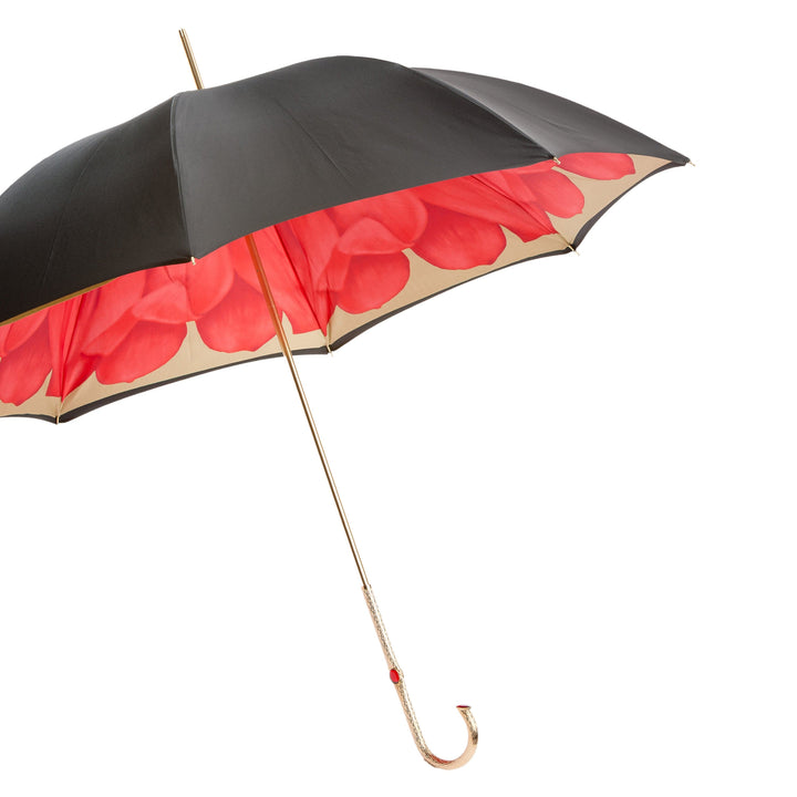 Umbrella FLOWER INSIDE with Jewelled Brass Handle 04