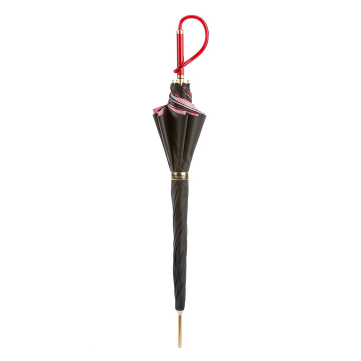 Umbrella BLACK AND RED with Acetate Handle 02