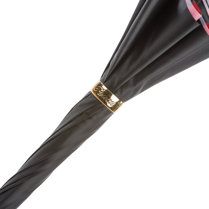 Umbrella BLACK AND RED with Acetate Handle 03