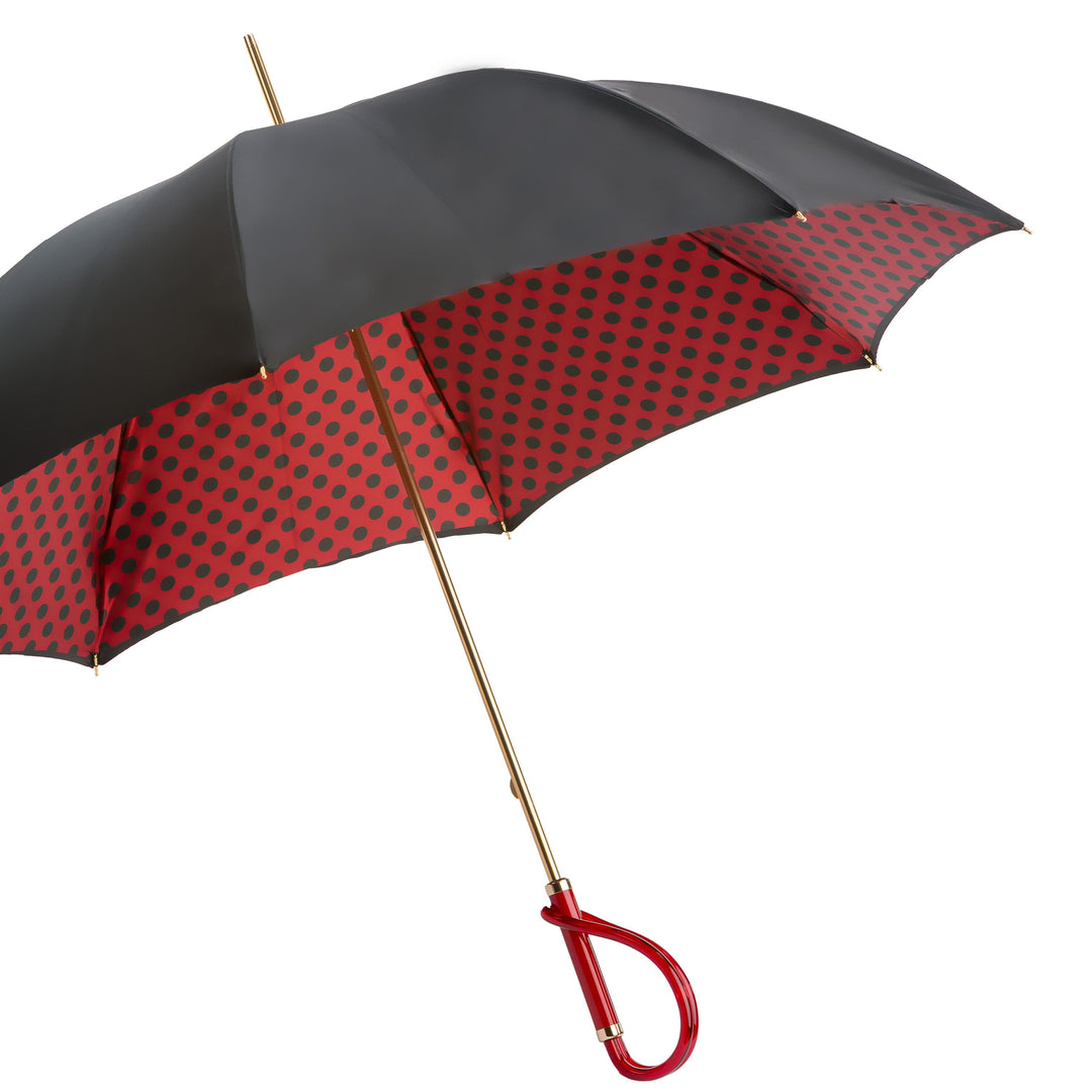 Umbrella BLACK AND RED with Acetate Handle 06