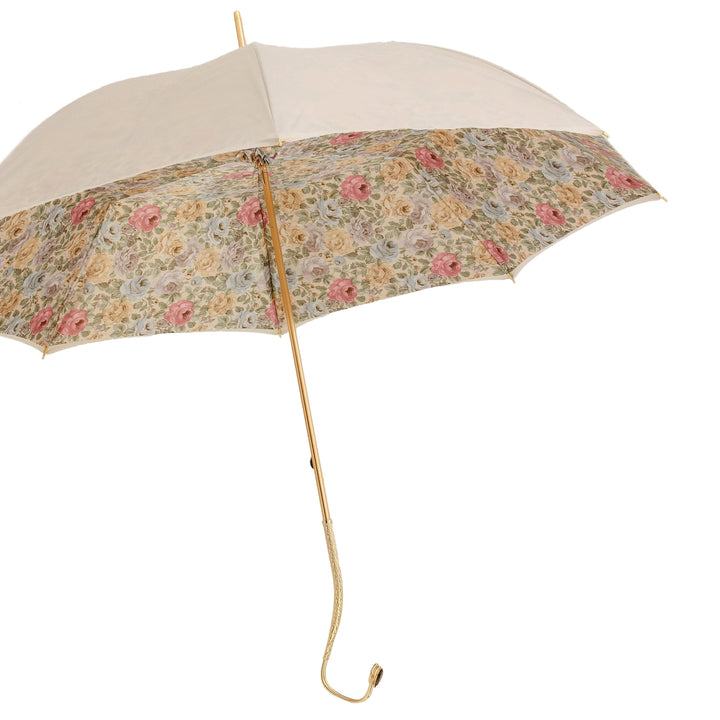 Umbrella ROMANTIC with Jewelled Brass Handle 08
