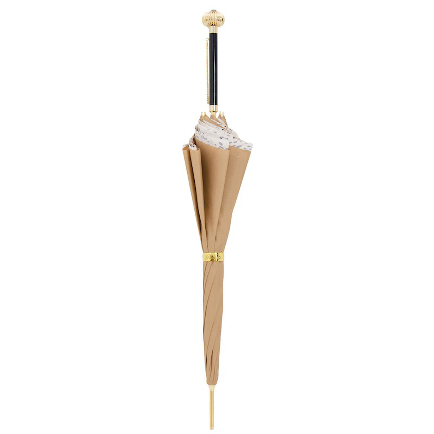 Umbrella CLASSIC BEIGE with Jewelled Handle 02