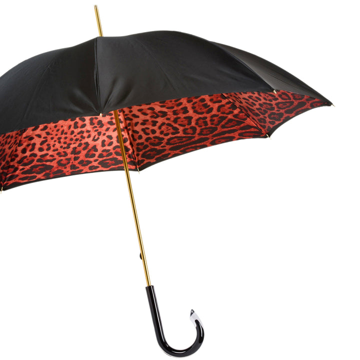 Umbrella RED LEOPARD with Acetate Handle 06