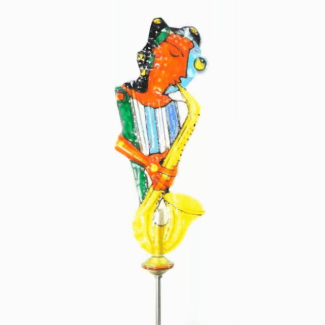 Glass Sculpture VIBRAZIONI MUSICALI_SAX by Silvio Vigliaturo - Unique Piece 03