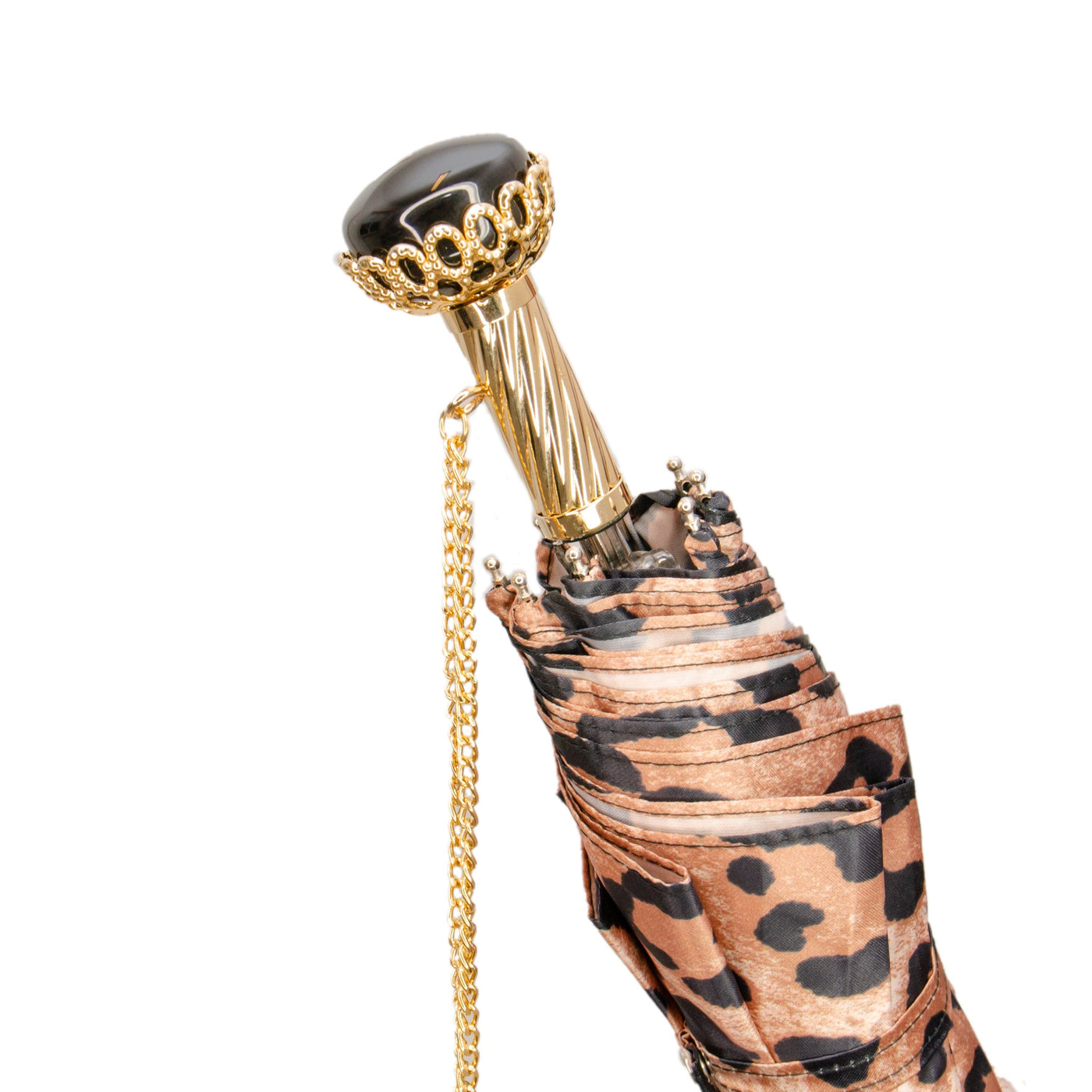 Folding Umbrella ANIMALIER with Jewelled Brass Handle 05