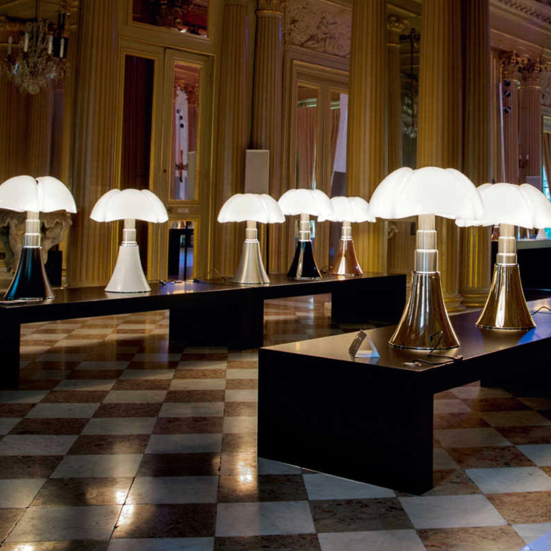 Gae Aulenti Pipistrello Table or Floor Lamp — Designitalia Italian Mid  Century Furniture