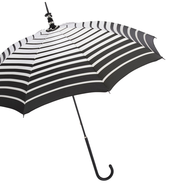 Parasol STRIPED with Leather Handle 03