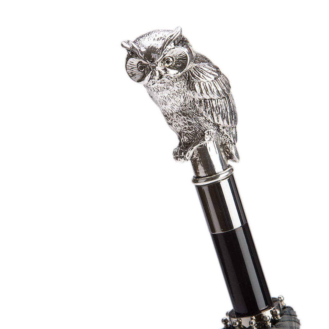 Folding Umbrella OWL with Silver-Plated Resin Handle 04