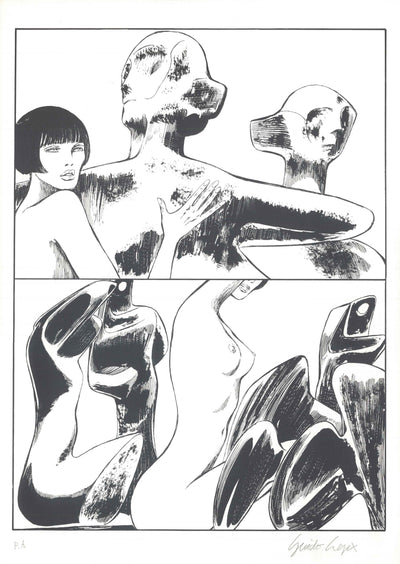 1991 - Lithography Guido Crepax - Valentina meets Moore 5 01