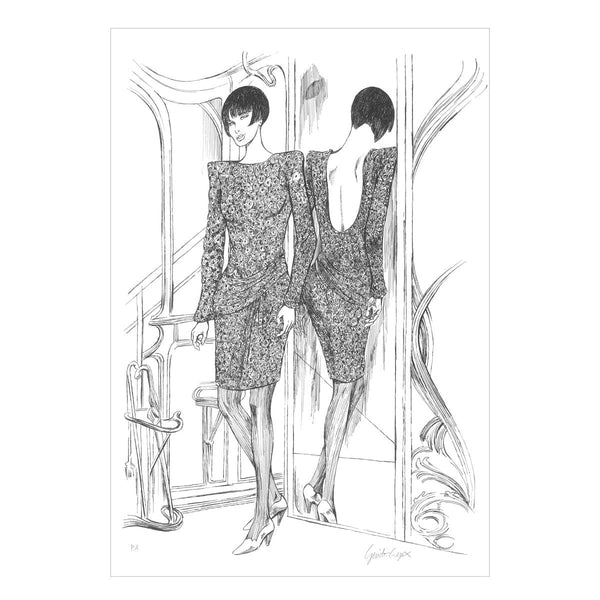 アート・デザイン・音楽 Crepax60/70 Guido Crepax 1993 - Lithography Guido Crepax - Valentina allo specchio. Shop on